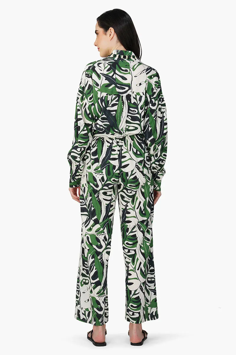 Green Birch Tropical Printed Jumpsuit