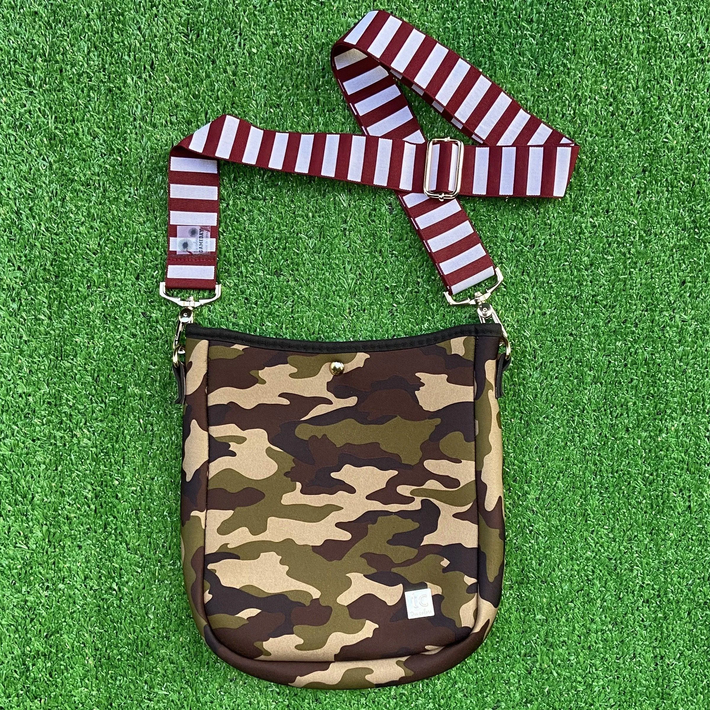 HARLIE Neoprene Camo Messenger Bag