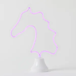 Horse Head LED Neon Light on Stand by Pilbeam Living