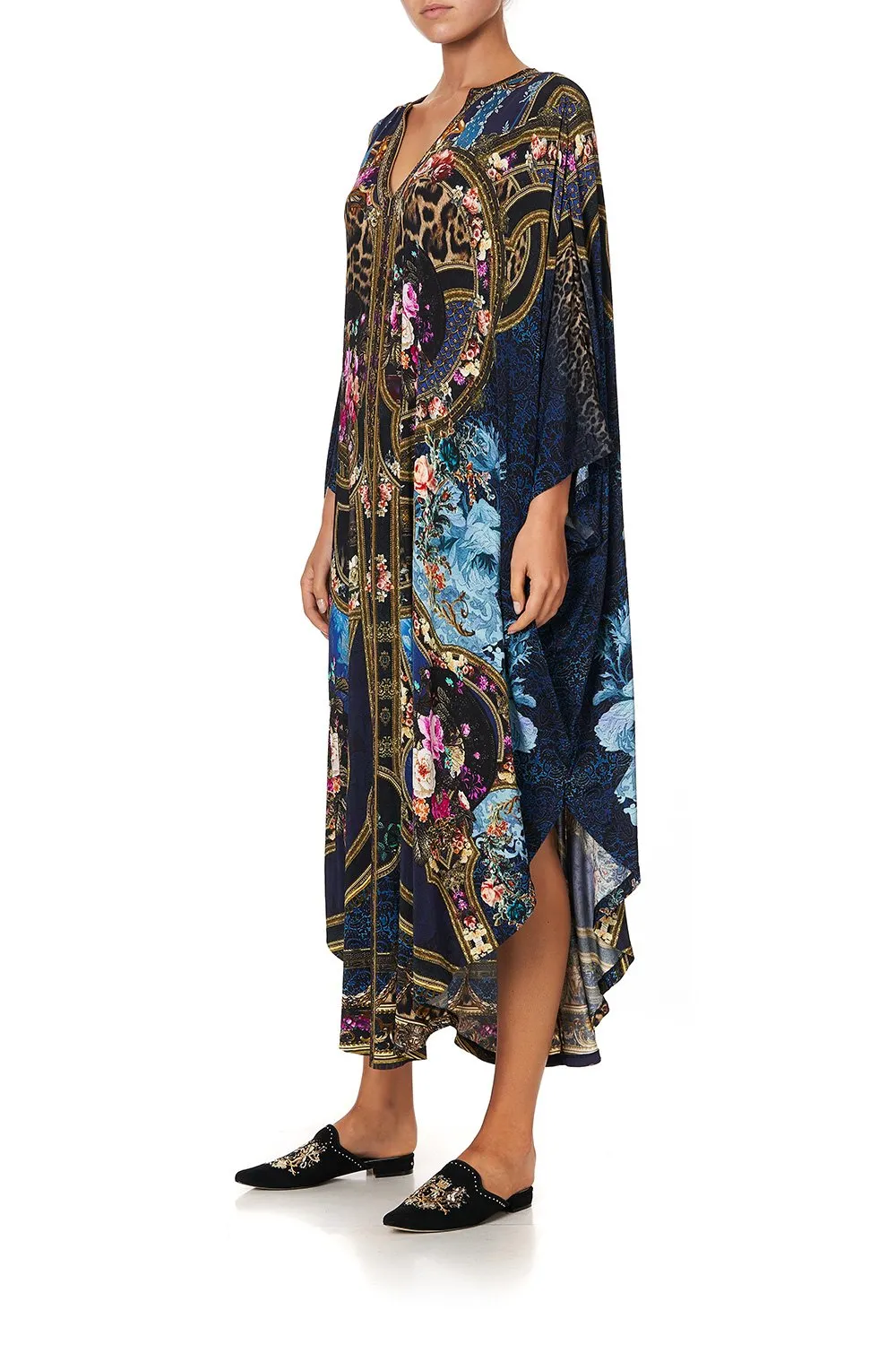 JERSEY LONG KAFTAN WITH ROUNDED HEM FIELDS OF TREASURE