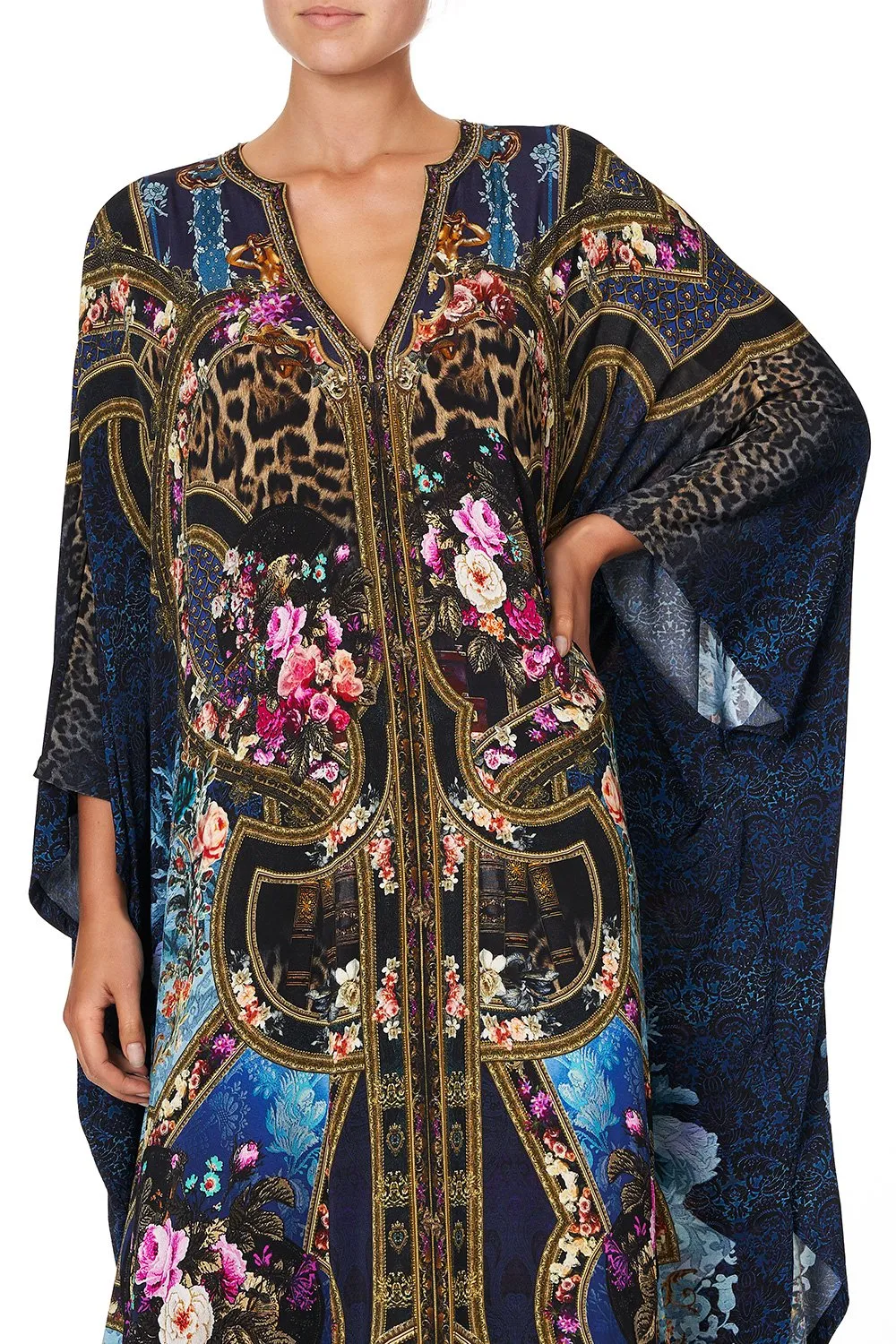 JERSEY LONG KAFTAN WITH ROUNDED HEM FIELDS OF TREASURE