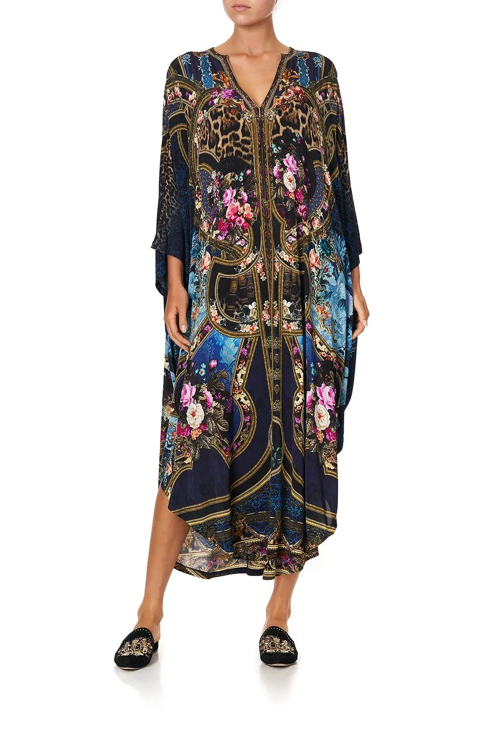 JERSEY LONG KAFTAN WITH ROUNDED HEM FIELDS OF TREASURE