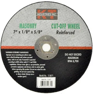 K-T Industries 7" X 1/8" X Dia Masonary Cutting Wheel