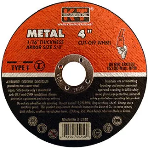 K-T Industries Cutting Wheel 4" X 1/16" X 5/8"