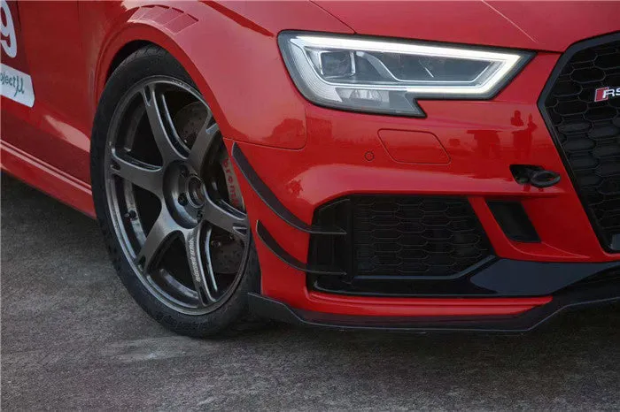 Karbel Carbon Dry Carbon Fiber Front Bumper Canards for Audi RS3 2018-2020