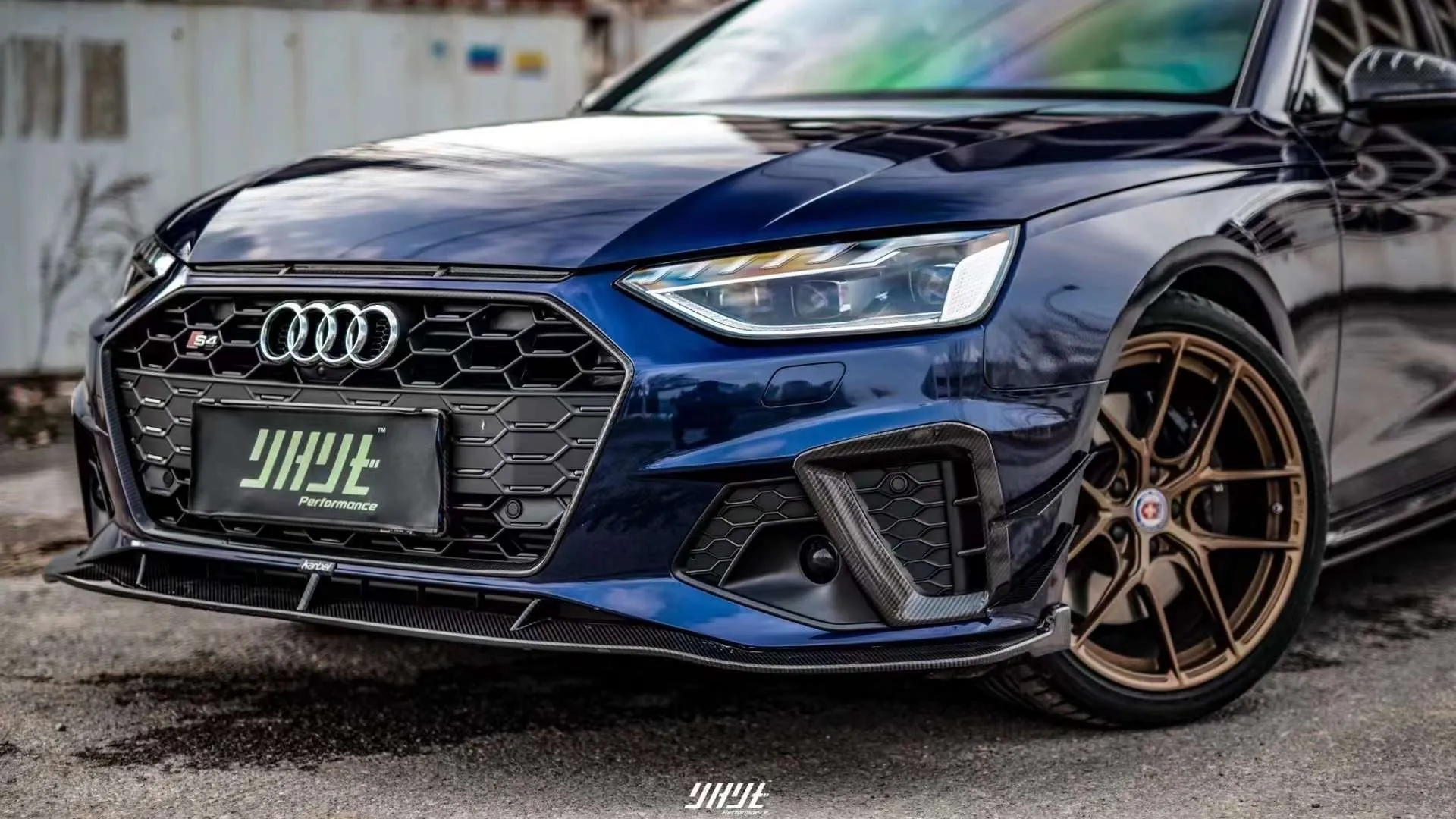 Karbel Carbon Dry Carbon Fiber Front Bumper Upper Valences for Audi S4 & A4 S Line 2020-ON B9.5