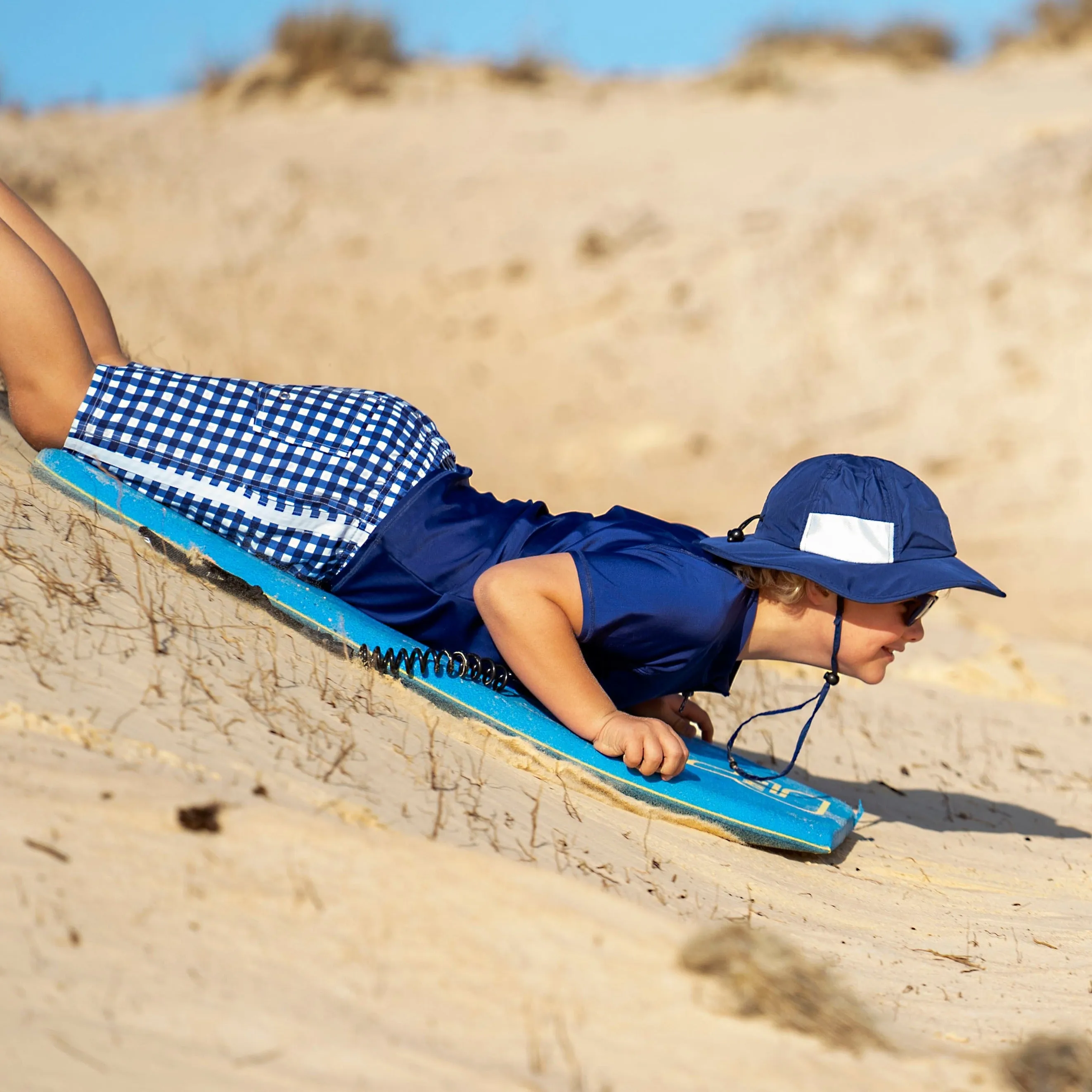 Kids Short Sleeve Zipper Rash Guard Swim Shirt | “Navy”