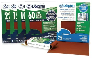 Linzer Blue Dolphin Aluminum Oxide Sandpaper 9 in. x 11 in., 150 Grit, 5 Pack