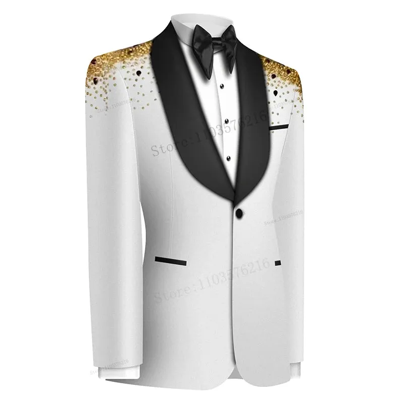 Luxury Satin Beaded Shoulder Tuxedo