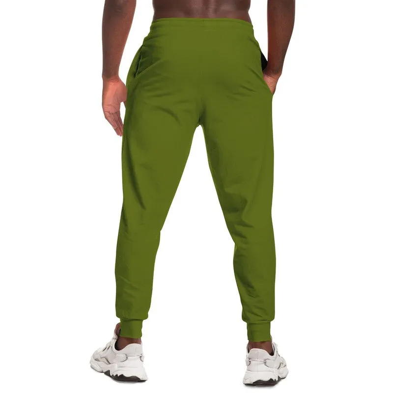 Medium Dark Yellow Warm Green Joggers | Unisex | with PLUS sizes | Medium Dark Pure Yellow Warm Green | C25M0Y100K60