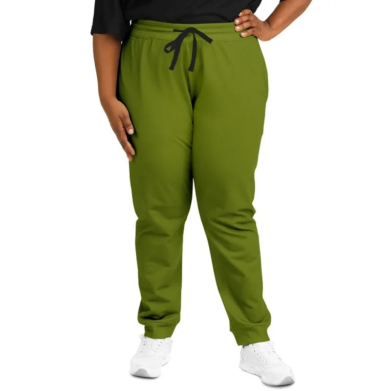 Medium Dark Yellow Warm Green Joggers | Unisex | with PLUS sizes | Medium Dark Pure Yellow Warm Green | C25M0Y100K60