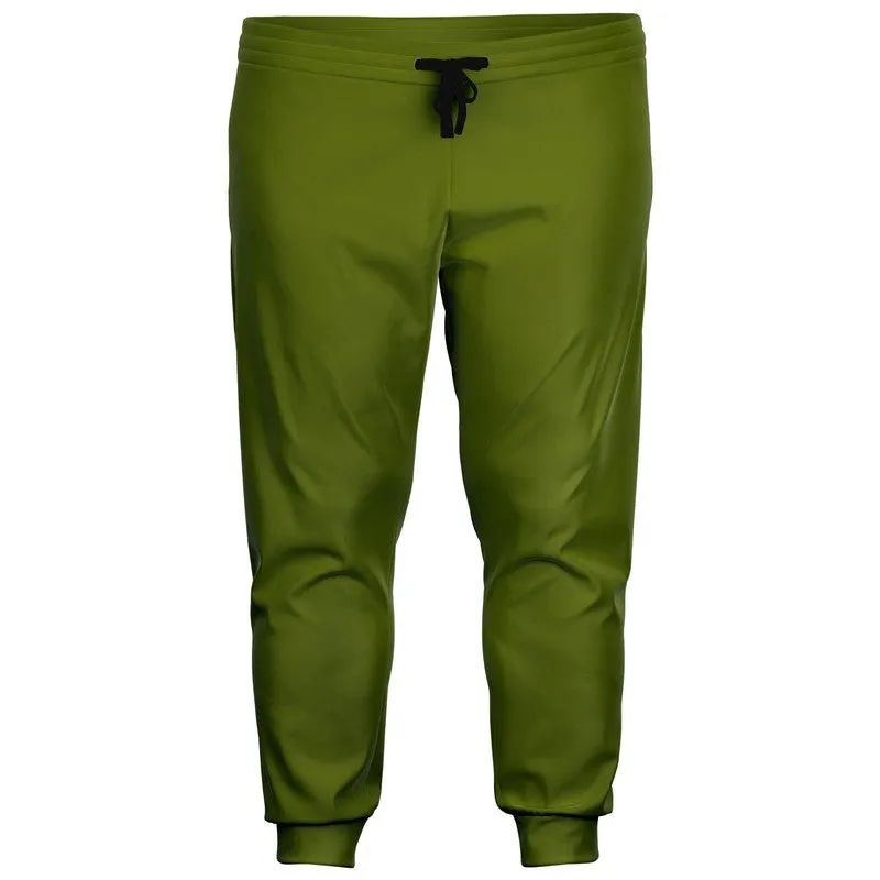 Medium Dark Yellow Warm Green Joggers | Unisex | with PLUS sizes | Medium Dark Pure Yellow Warm Green | C25M0Y100K60