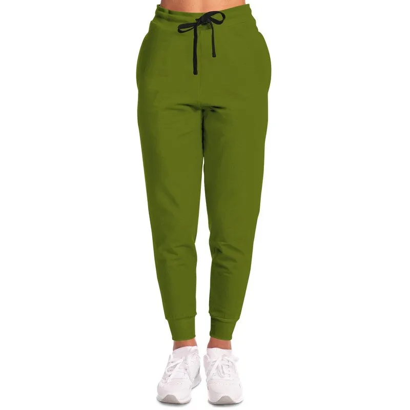 Medium Dark Yellow Warm Green Joggers | Unisex | with PLUS sizes | Medium Dark Pure Yellow Warm Green | C25M0Y100K60