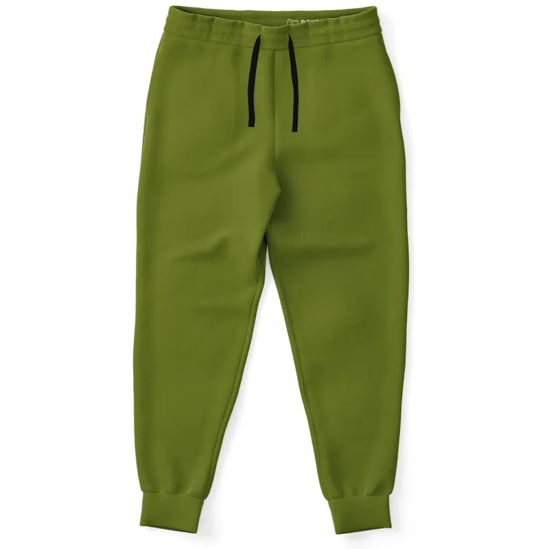 Medium Dark Yellow Warm Green Joggers | Unisex | with PLUS sizes | Medium Dark Pure Yellow Warm Green | C25M0Y100K60