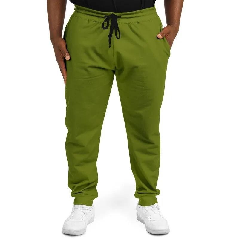 Medium Dark Yellow Warm Green Joggers | Unisex | with PLUS sizes | Medium Dark Pure Yellow Warm Green | C25M0Y100K60