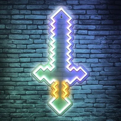 Minecraft Diamond RGB Sword Novelty Wall Light Neon