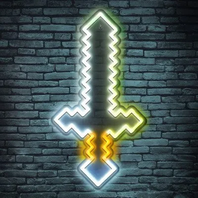 Minecraft Diamond RGB Sword Novelty Wall Light Neon