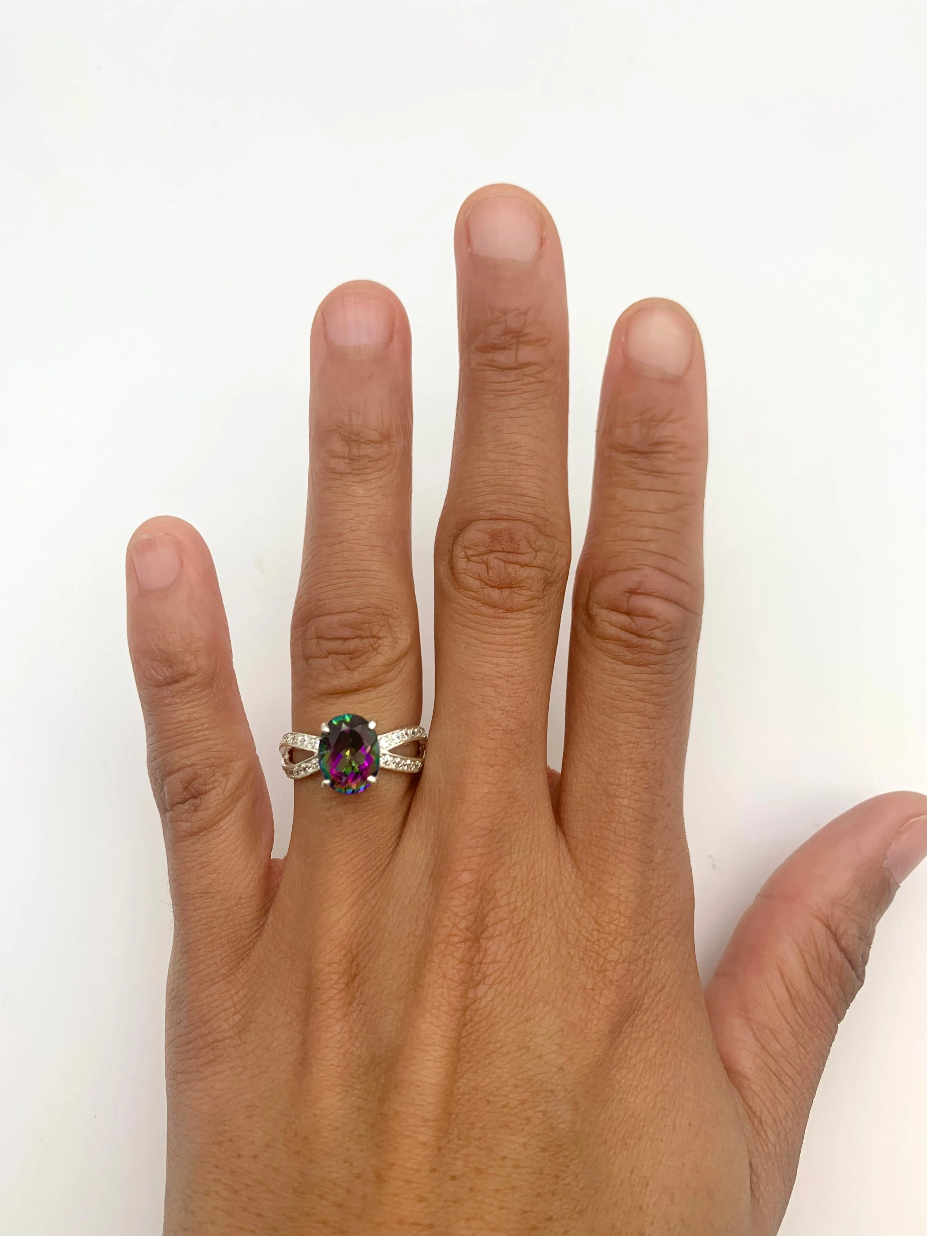 Mystic Topaz Ring - Classy Purple Ring - Topaz Engagement Ring