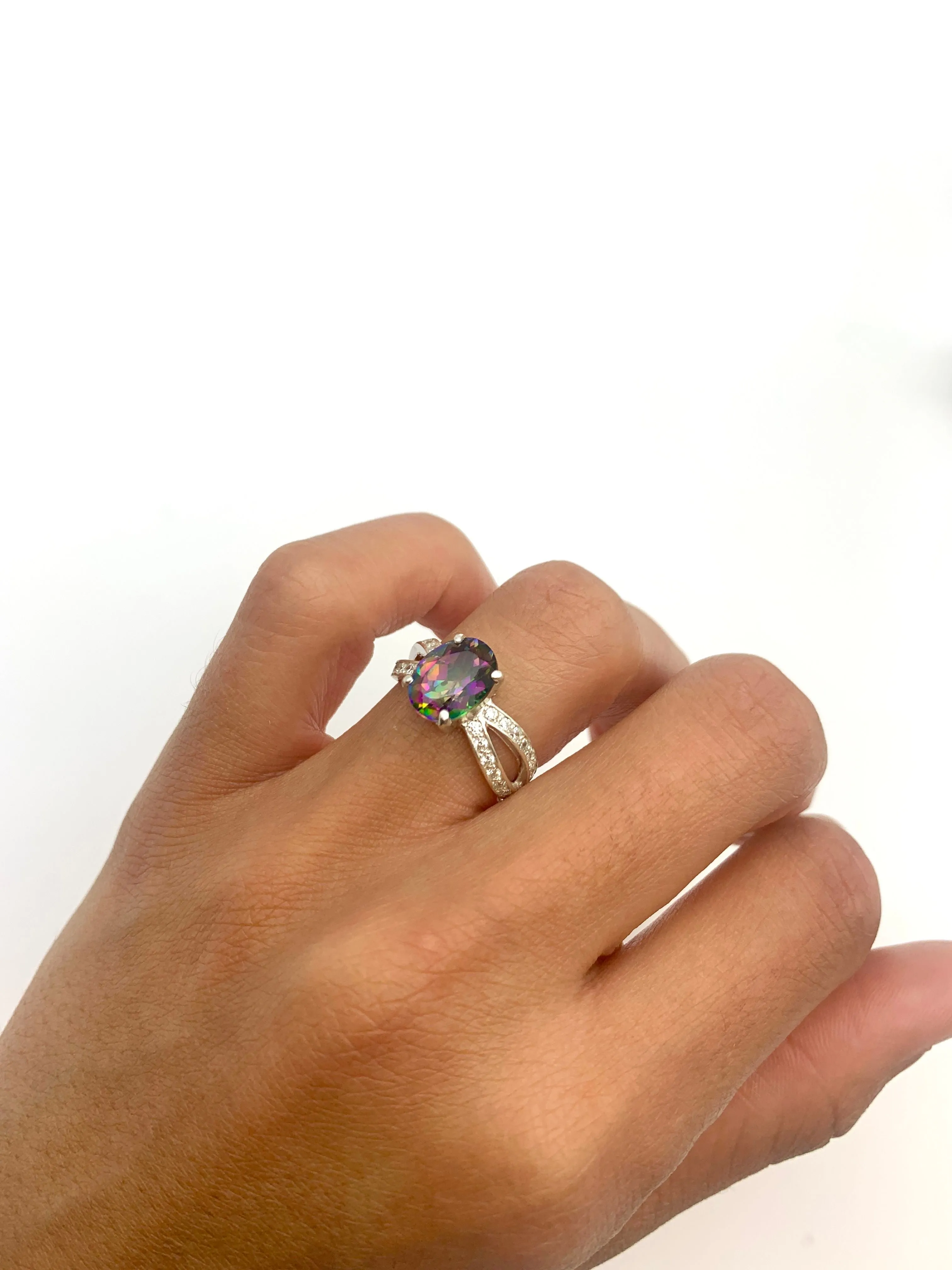 Mystic Topaz Ring - Classy Purple Ring - Topaz Engagement Ring