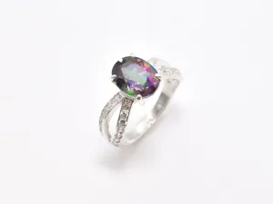 Mystic Topaz Ring - Classy Purple Ring - Topaz Engagement Ring