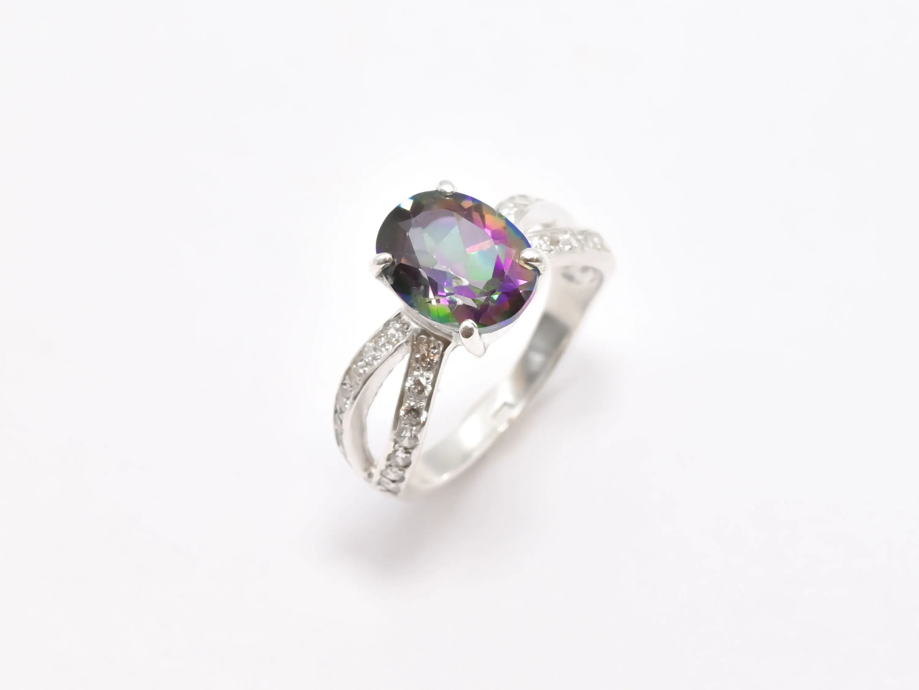 Mystic Topaz Ring - Classy Purple Ring - Topaz Engagement Ring