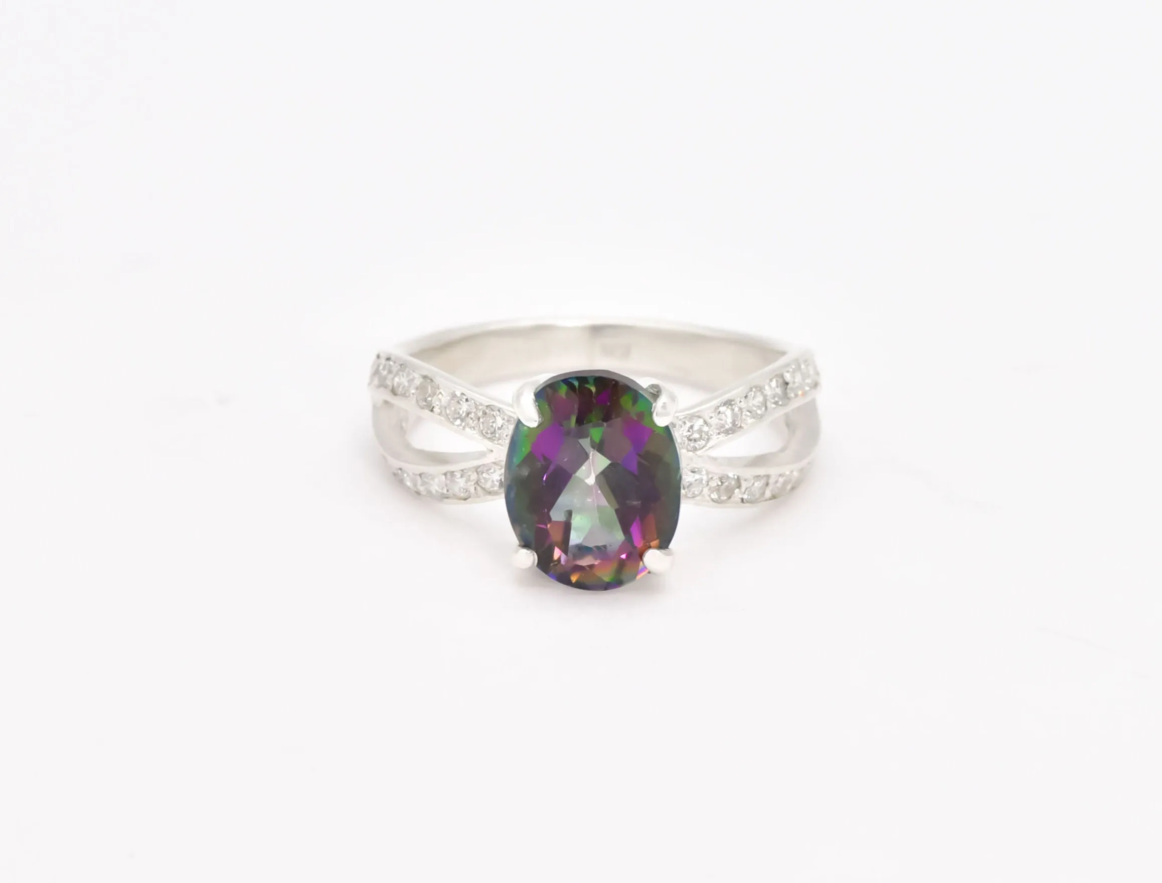 Mystic Topaz Ring - Classy Purple Ring - Topaz Engagement Ring