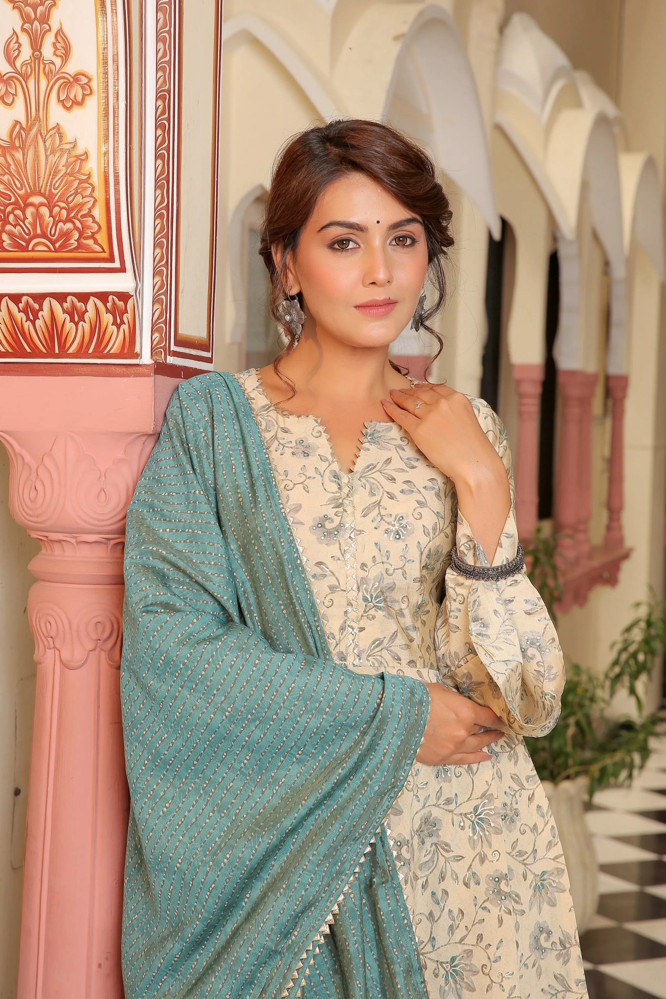 Naaz Flared Sleeves Silk Suit Set