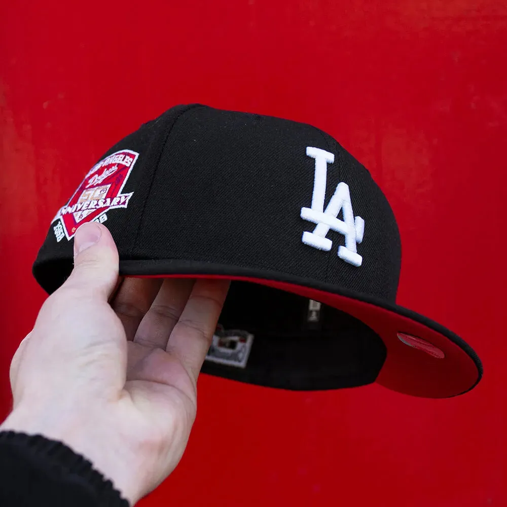 NEW ERA 59FIFTY MLB LOS ANGELES DODGERS 50TH ANNIVERSARY BLACK / RED UV FITTED CAP