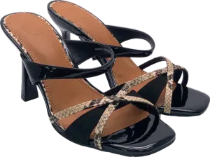 New Look Black and Tan Strappy Heels Size 3