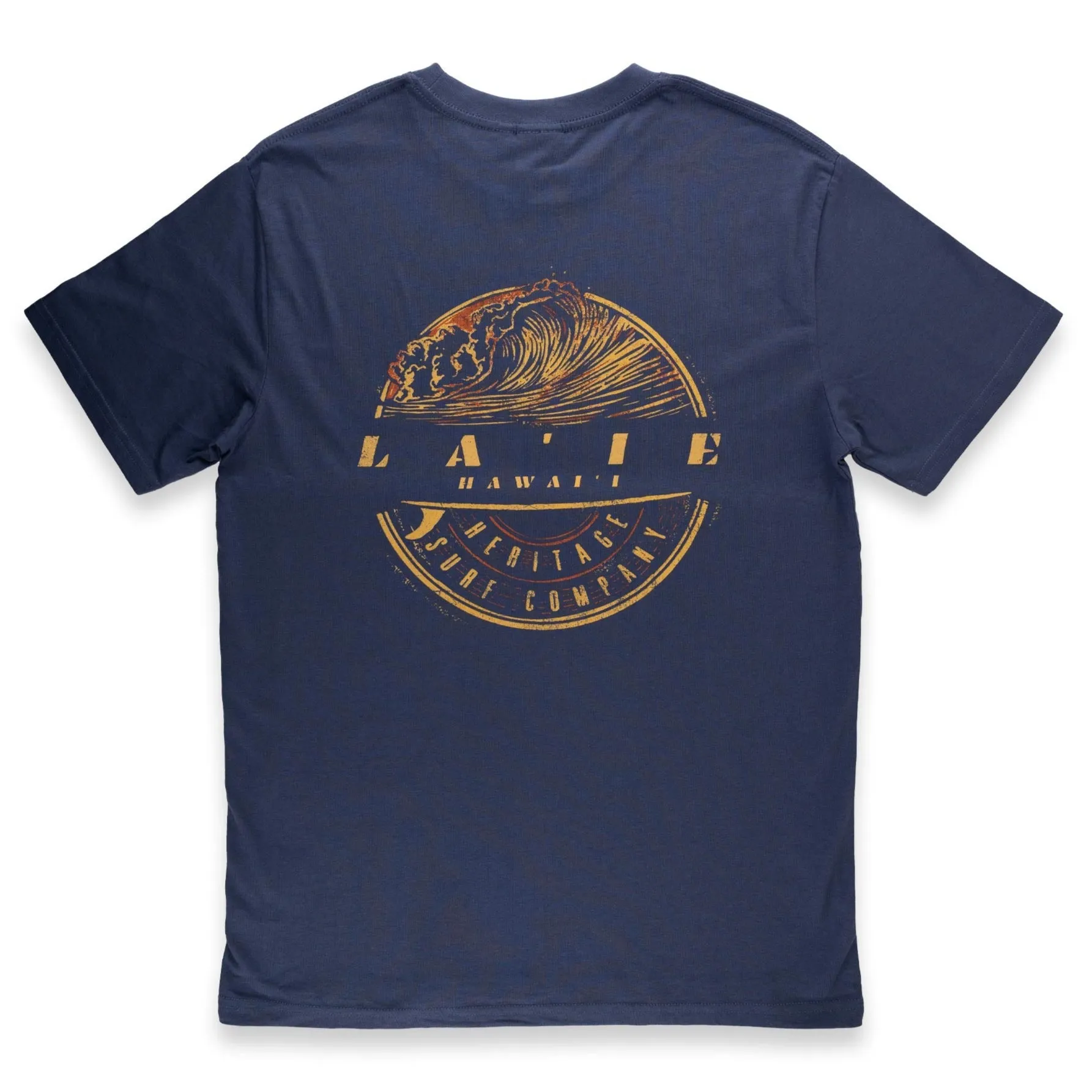 Pacific Creations "Laie Hawaii Surf Badge" Men's T-Shirt, Navy