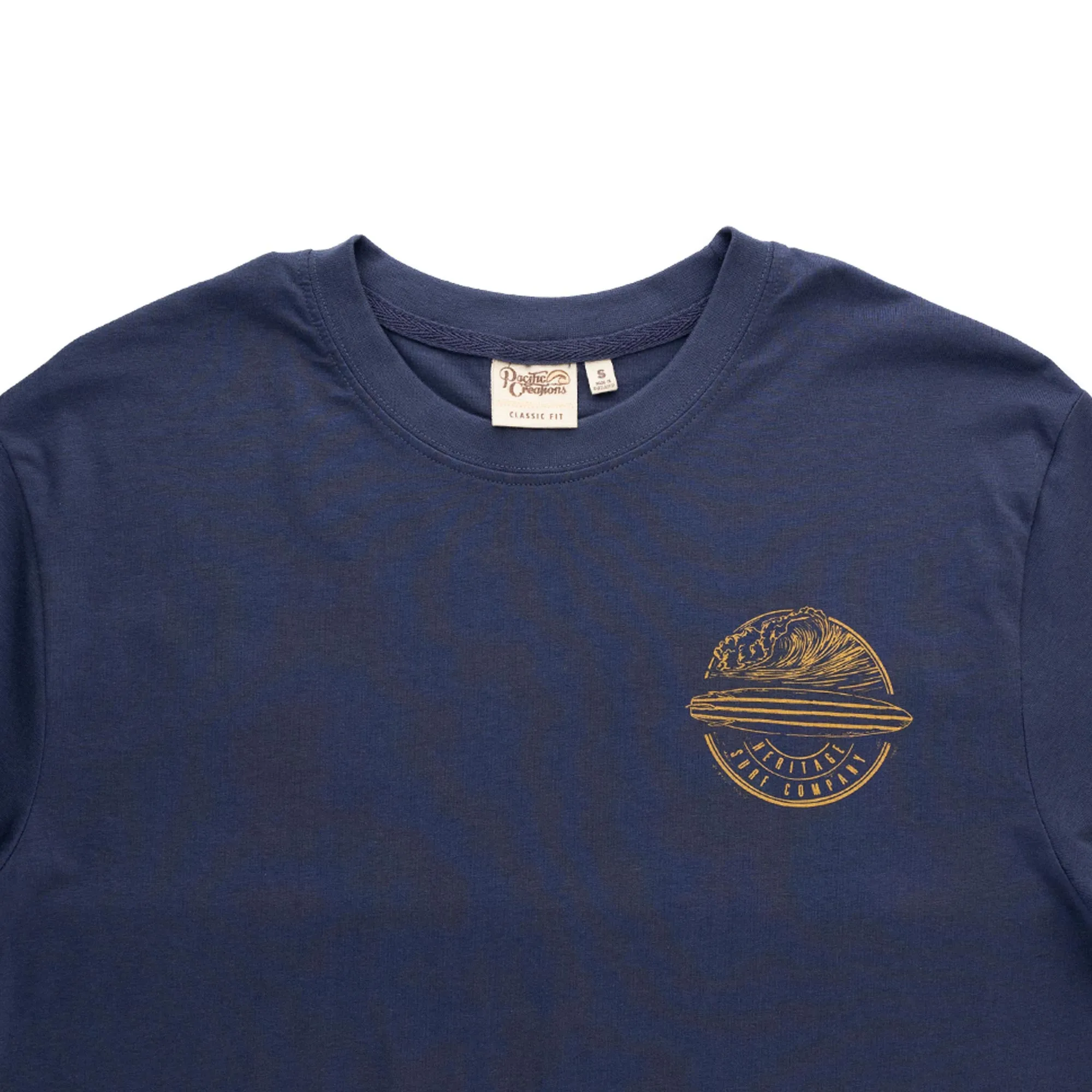 Pacific Creations "Laie Hawaii Surf Badge" Men's T-Shirt, Navy