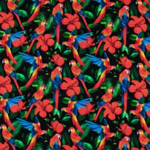 Printed Cotton - TROPICAL PARADISE - 006 - Black