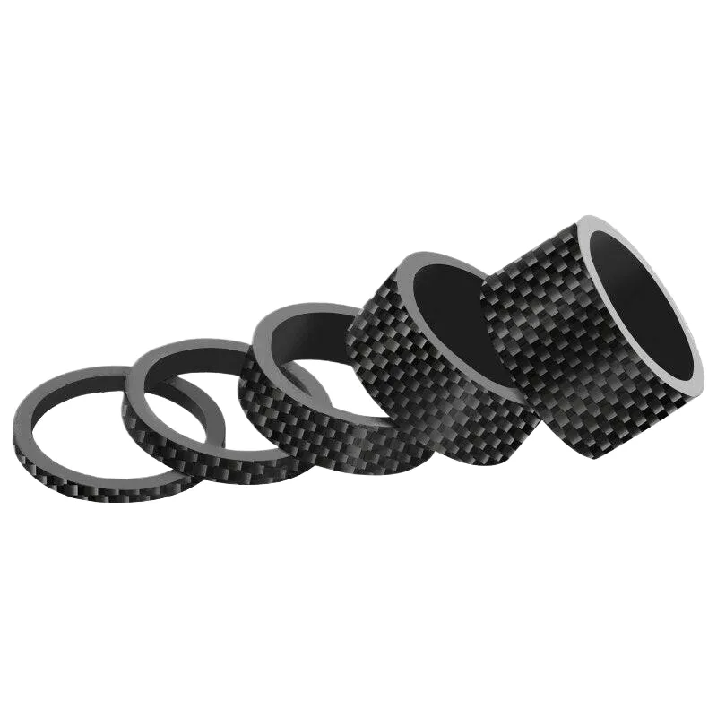 RIDERACE Bicycle Headset Spacer 28.6MM 1-1/8" MTB Bike Front Fork Stem Carbon Fiber Washer Ultra Light Adjustment Accessories