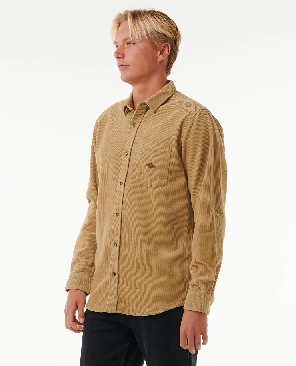 Rip Curl Classic Surf Cord L/S Shirt-Dark Khaki