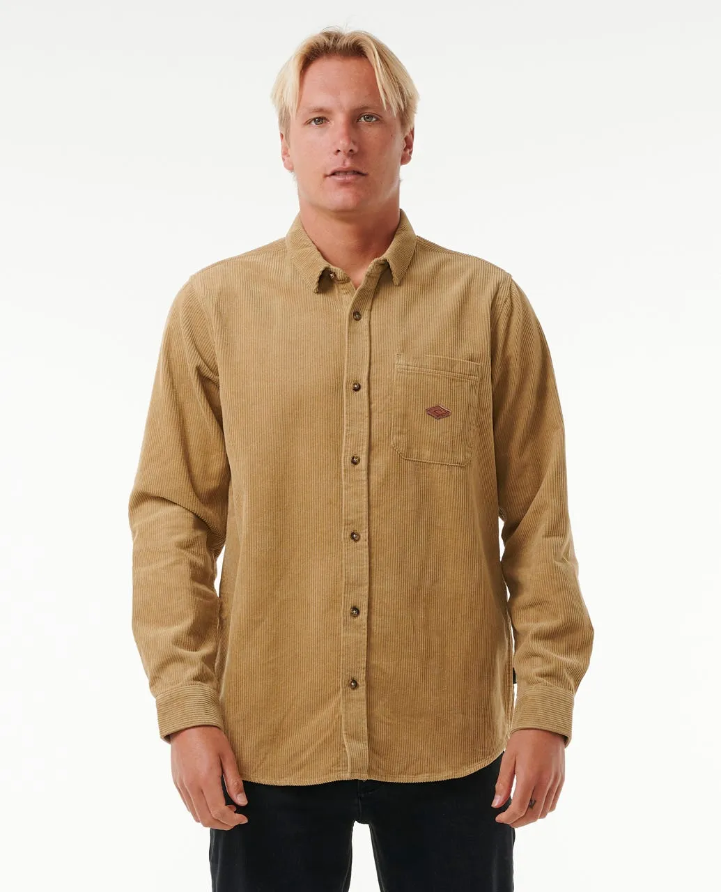 Rip Curl Classic Surf Cord L/S Shirt-Dark Khaki