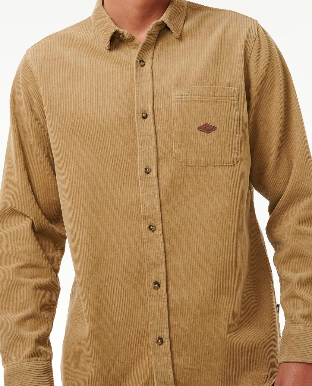 Rip Curl Classic Surf Cord L/S Shirt-Dark Khaki