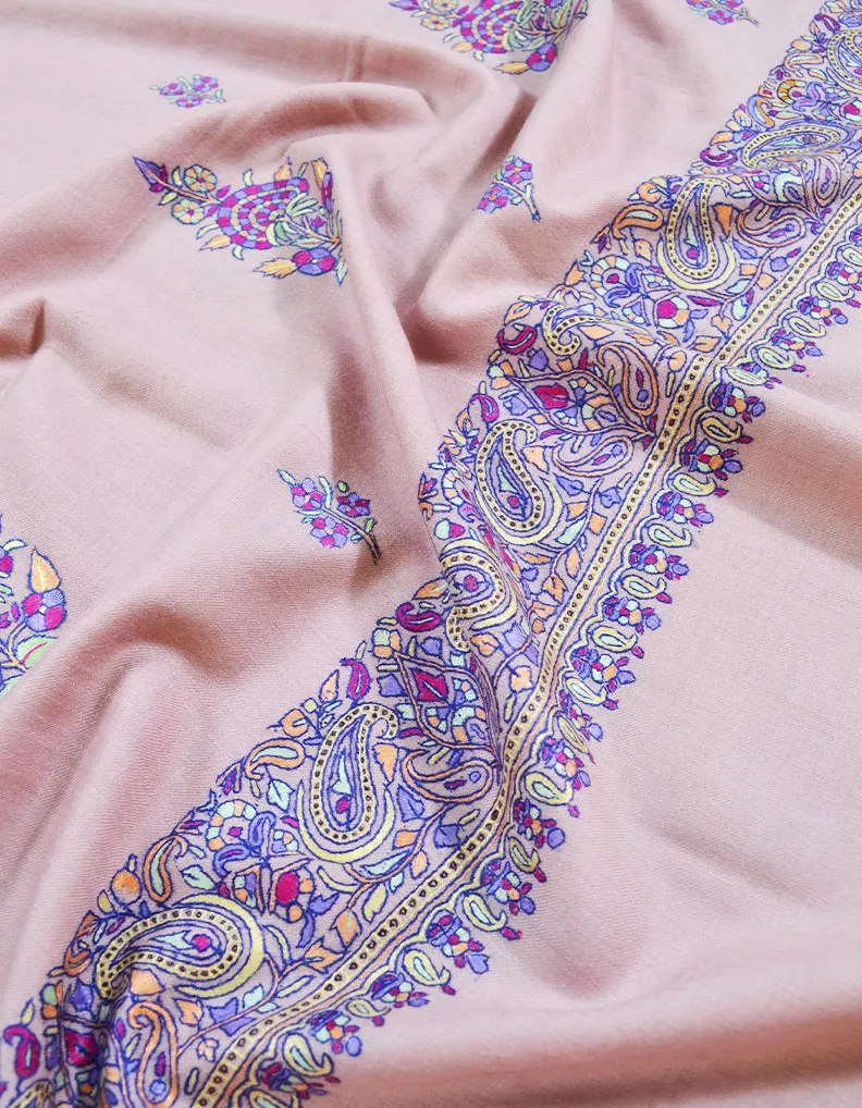 rose quartz embroidery pashmina shawl 8598