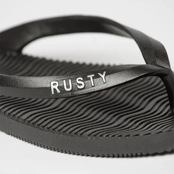 Rusty Sandbar Thong - Black/Silver