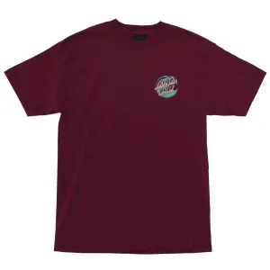 Santa Cruz Stipple Wave Dot Mens S/S Regular T-Shirt, Maroon