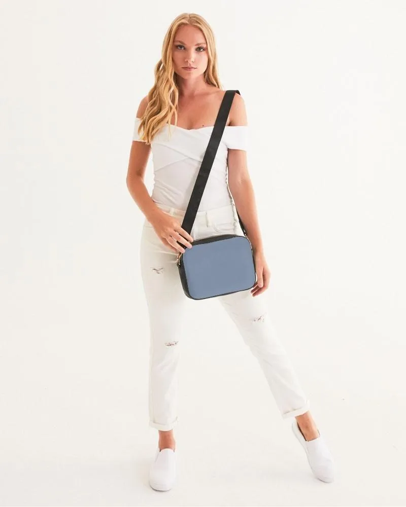 Shaded Pale Pastel Blue Gray Crossbody Bag | C30M15Y0K30