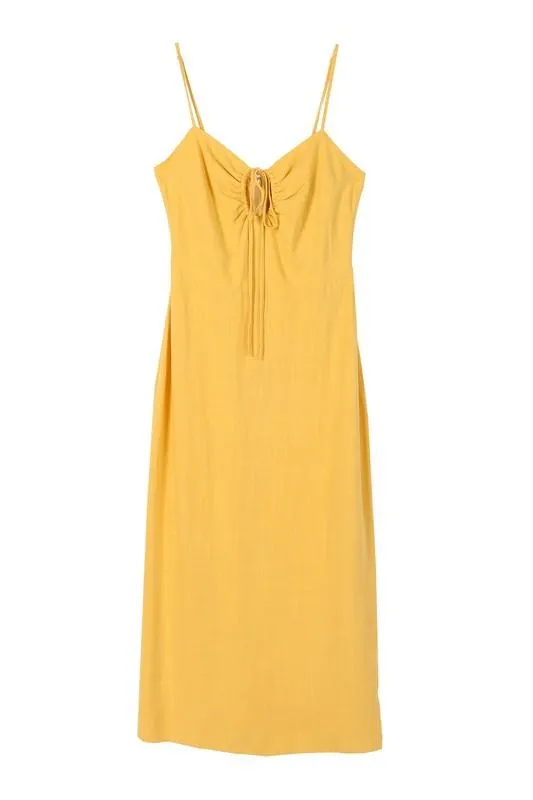 Sleeveless Slip Dress in Yellow or Brick Red