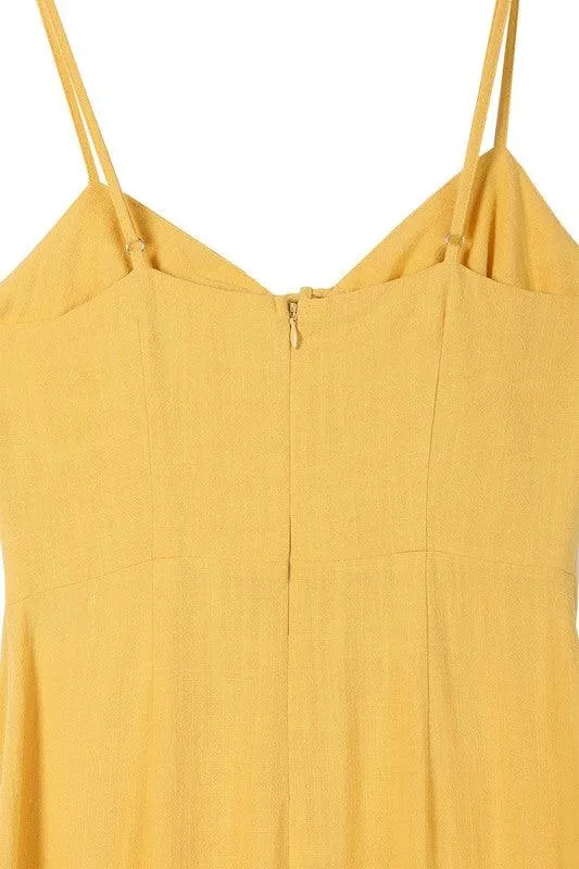 Sleeveless Slip Dress in Yellow or Brick Red