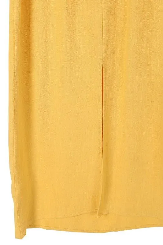 Sleeveless Slip Dress in Yellow or Brick Red