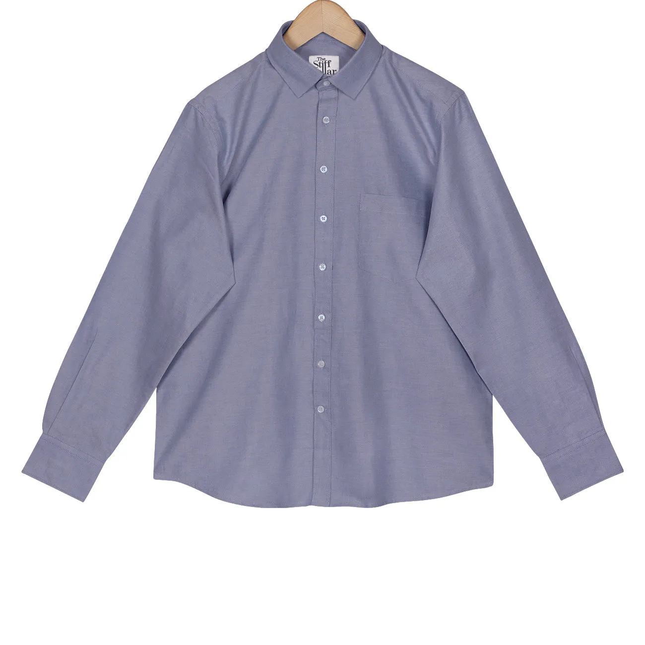 Space Gray Oxford Regular Fit Cotton Shirt