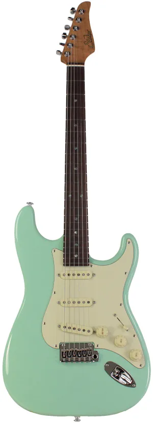 Suhr Select Classic S Guitar, Roasted Flamed Neck, Surf Green, Rosewood