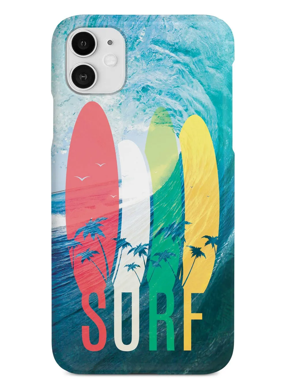 SURF - Tropical Typography - Ocean Wave - White Case