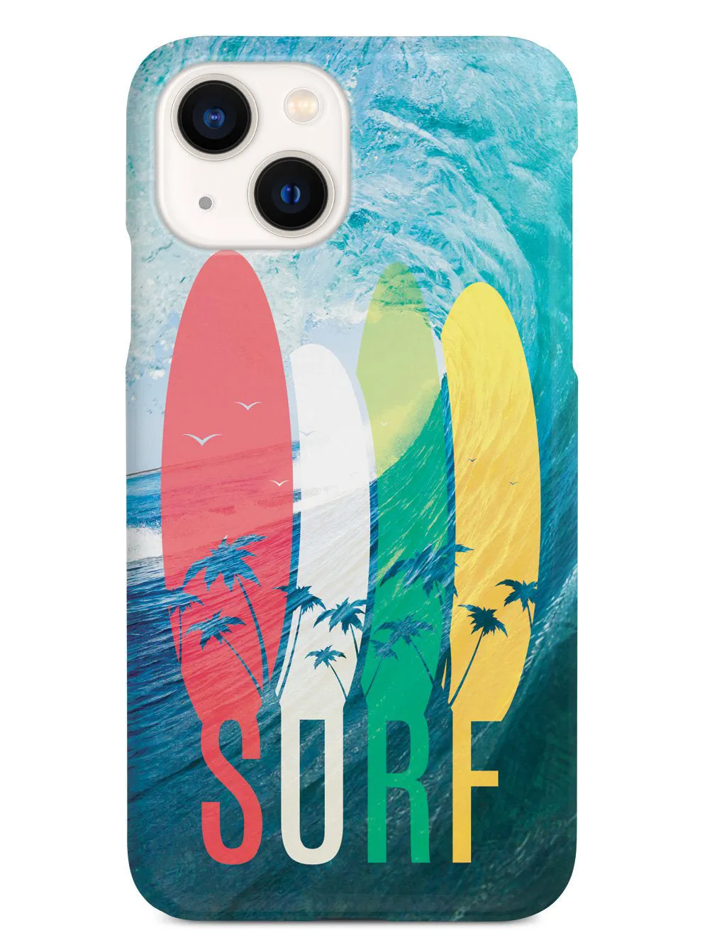 SURF - Tropical Typography - Ocean Wave - White Case