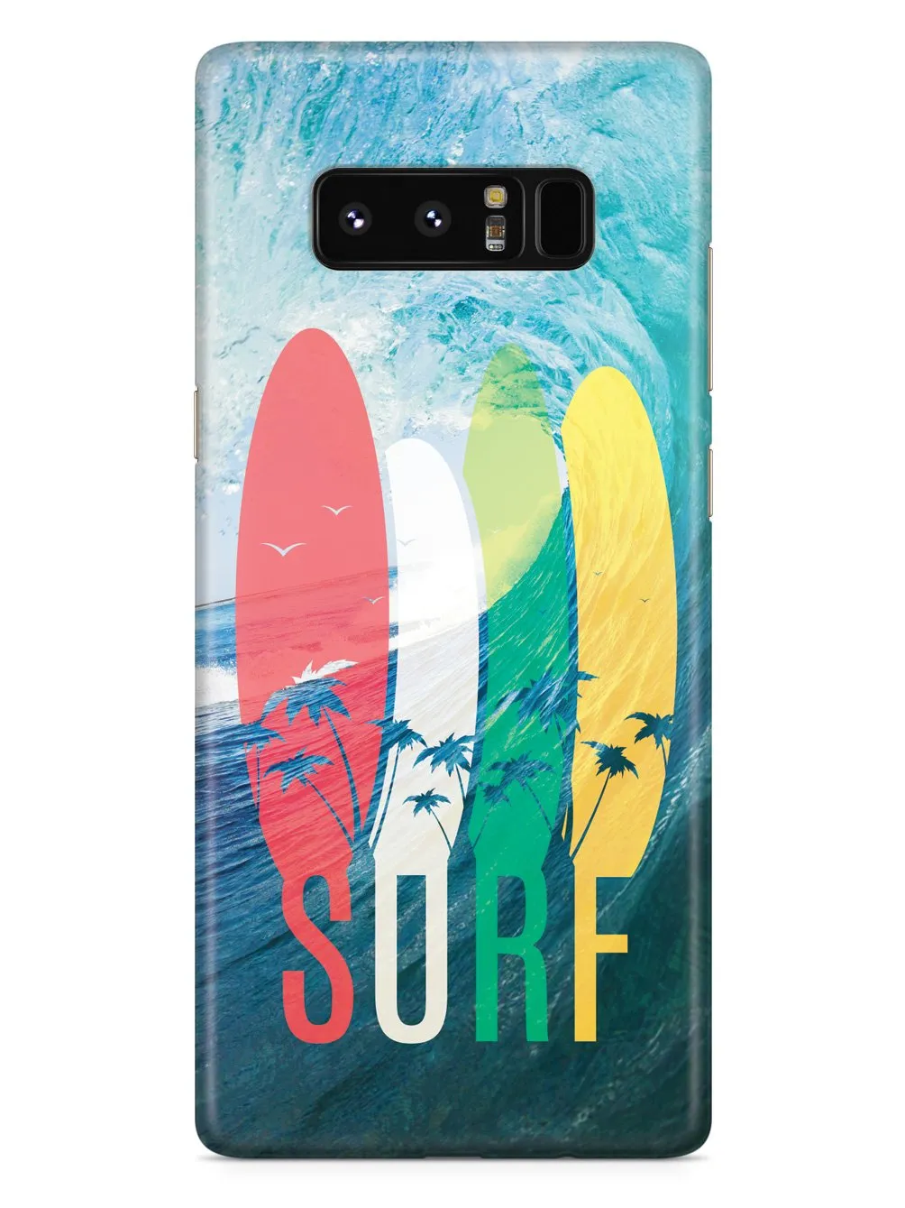 SURF - Tropical Typography - Ocean Wave - White Case