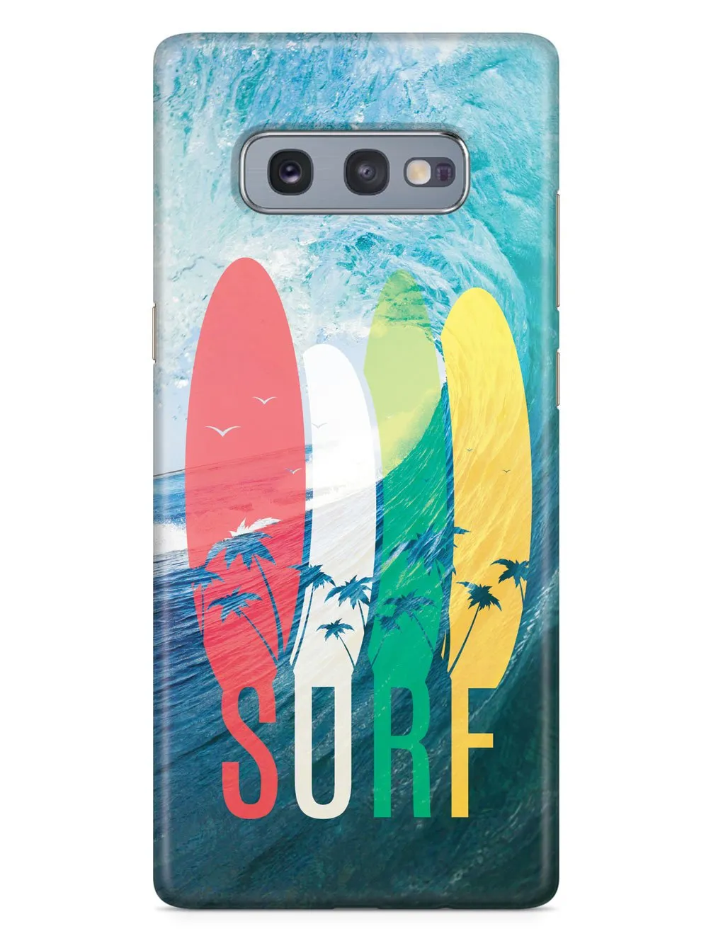 SURF - Tropical Typography - Ocean Wave - White Case