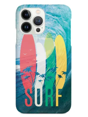 SURF - Tropical Typography - Ocean Wave - White Case